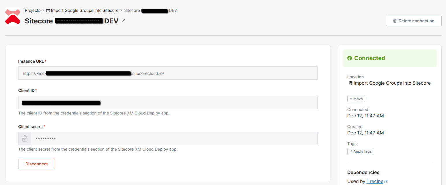 Sitecore Connect Sitecore AI Connection
